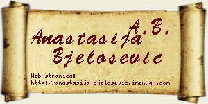 Anastasija Bjelošević vizit kartica